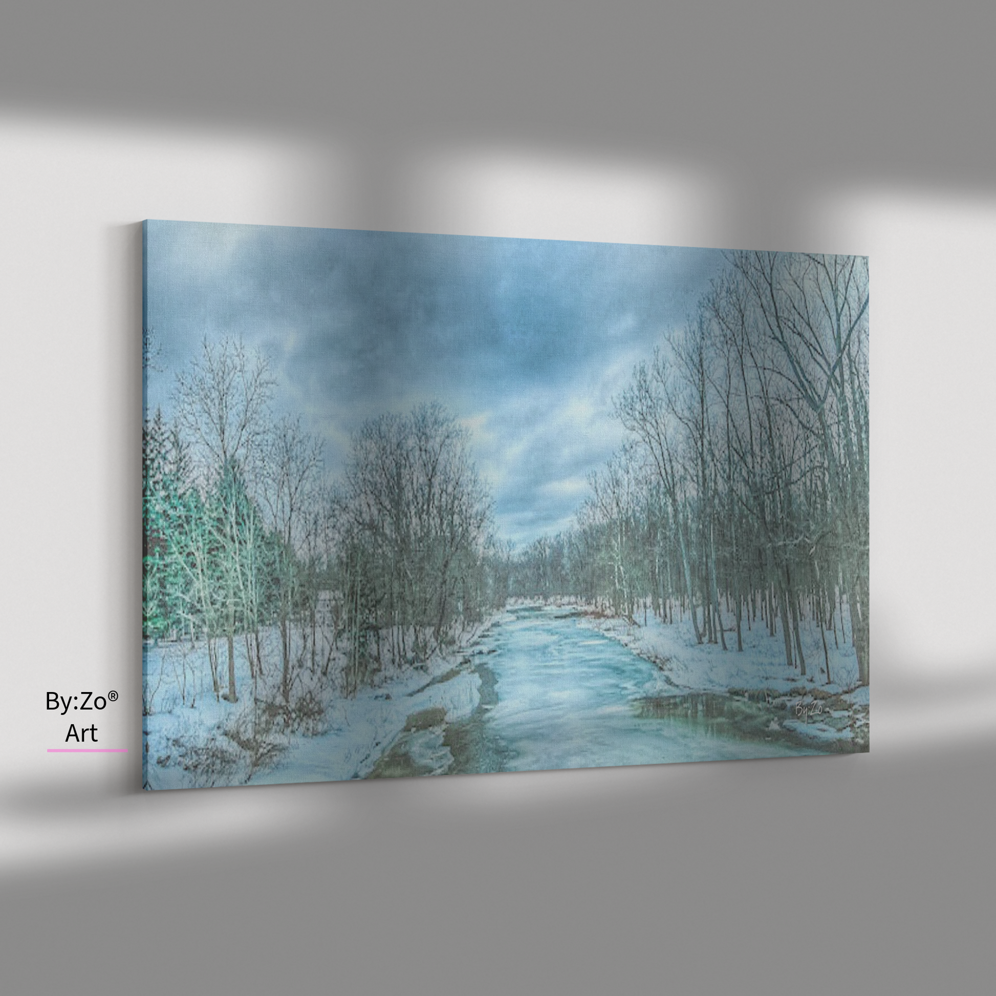 Wrapped Canvas, "Frozen Winter River" Original Fine Art Photography teelaunch