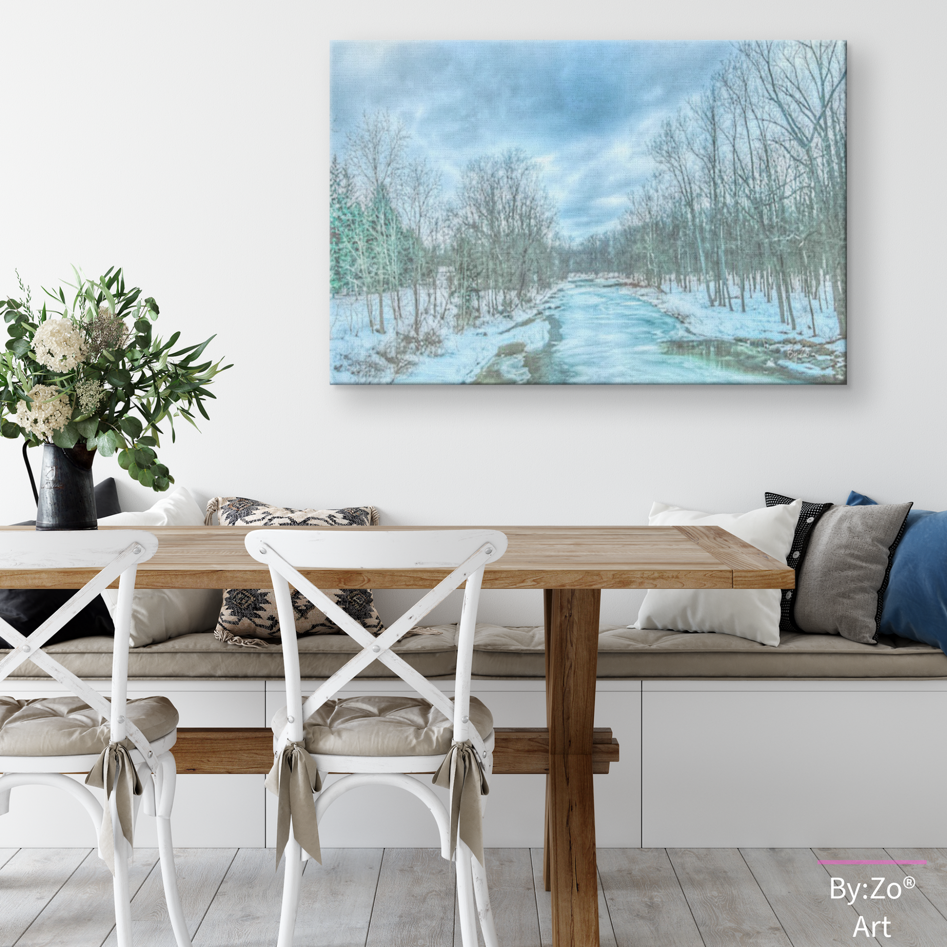 Wrapped Canvas, "Frozen Winter River" Original Fine Art Photography teelaunch