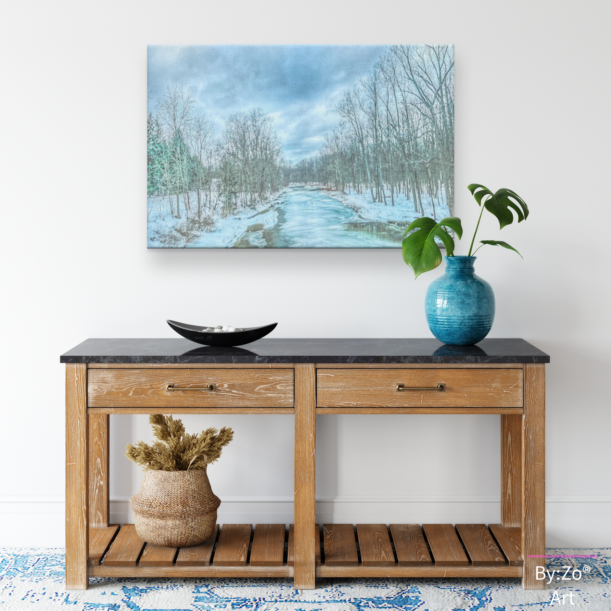 Wrapped Canvas, "Frozen Winter River" Original Fine Art Photography teelaunch