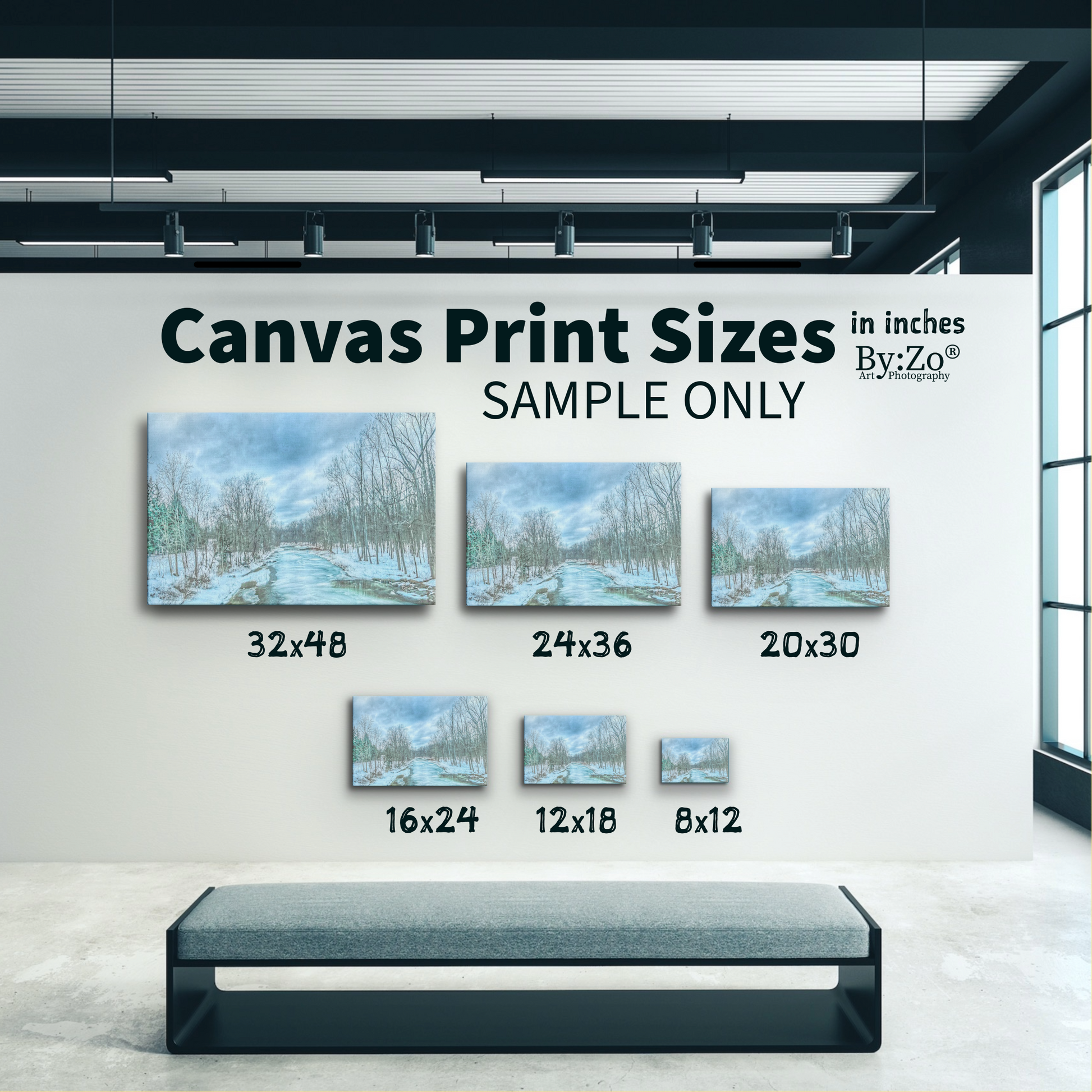 Wrapped Canvas, "Frozen Winter River" Original Fine Art Photography teelaunch