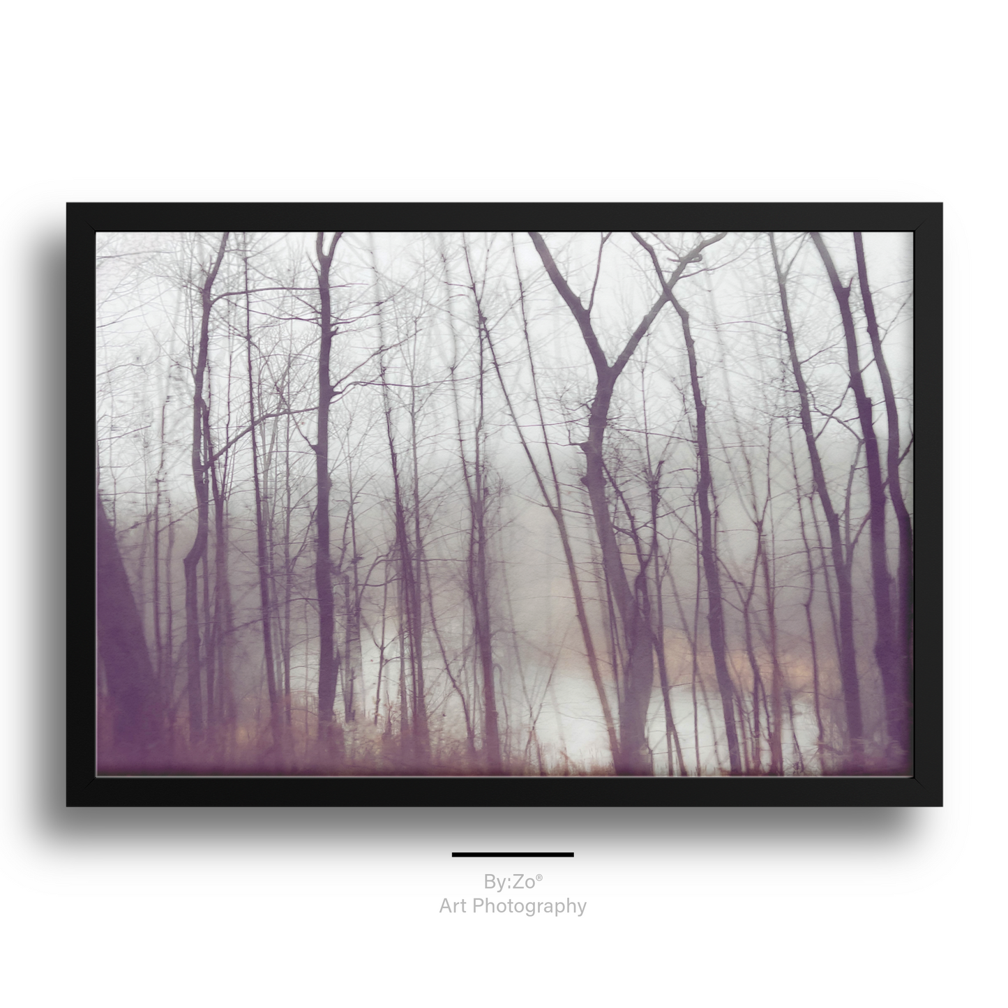 Framed Archival Semi-Gloss Paper, "Frozen Stillness, Woods by the River" teelaunch