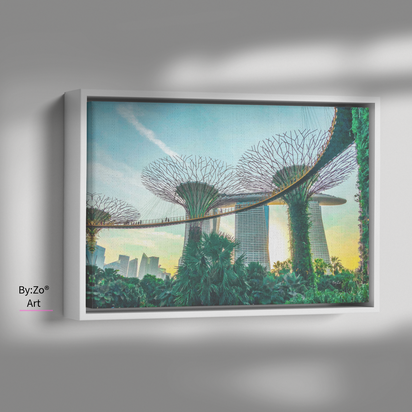 Floater Framed Canvas / Singapore Sunset at Gardens by the Bay/Original Fine Art Photography teelaunch By:Zo®