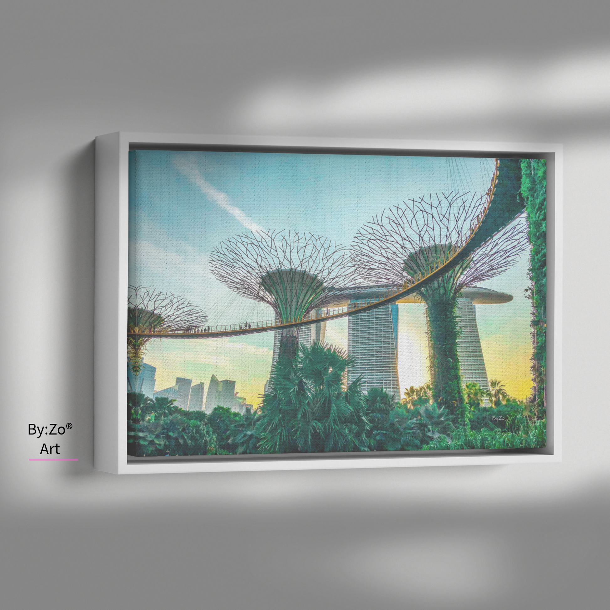 Floater Framed Canvas / Singapore Sunset at Gardens by the Bay/Original Fine Art Photography teelaunch By:Zo®