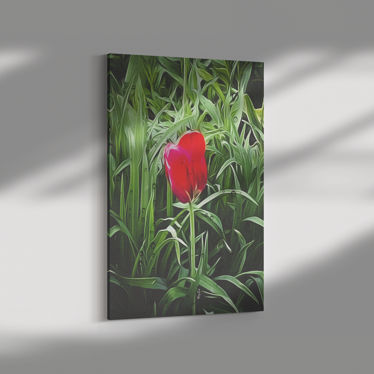 Wrapped Canvas Tulip and Rain Drops Original Photography/Digital Art teelaunch By:Zo®