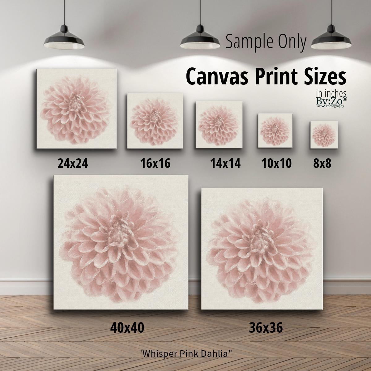 Whisper Pink Dahlia Wrapped Canvas Art Photography teelaunch