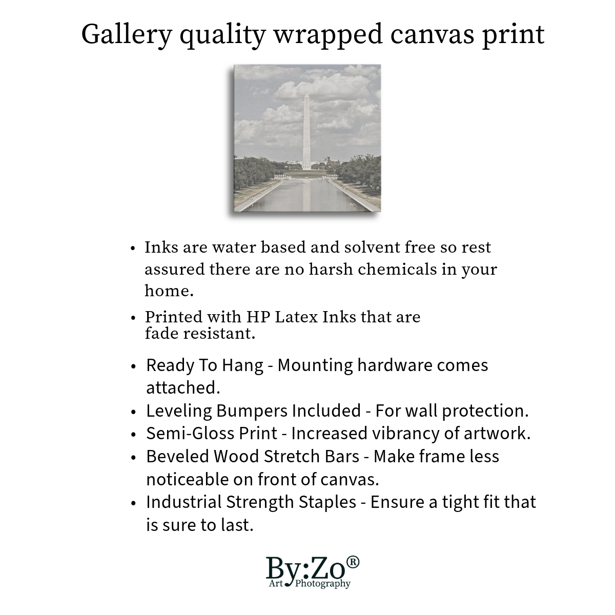 Washington Monument DC, Square Canvas ByZo Art Photography teelaunch