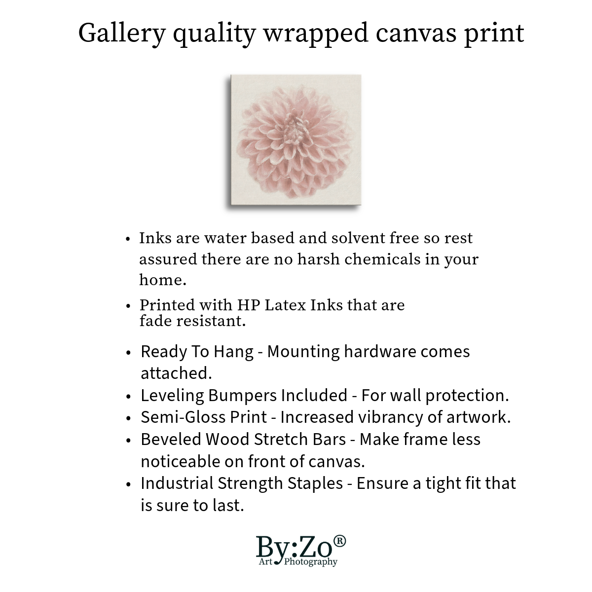 Whisper Pink Dahlia Wrapped Canvas Art Photography teelaunch