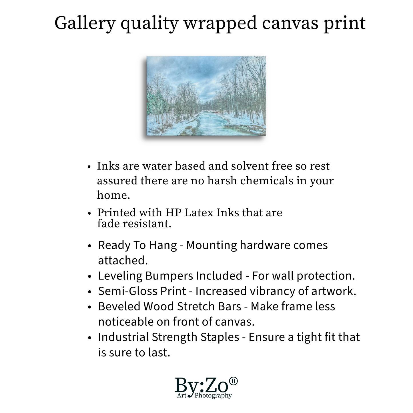 Wrapped Canvas, "Frozen Winter River" Original Fine Art Photography teelaunch