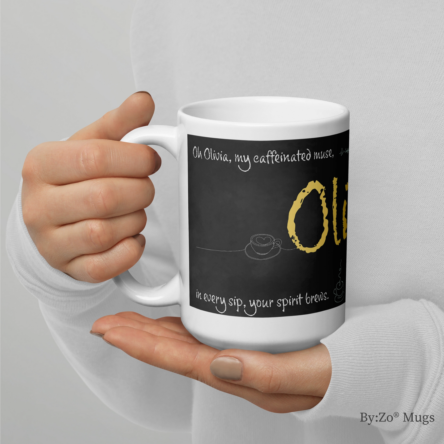 White glossy mug By:Zo