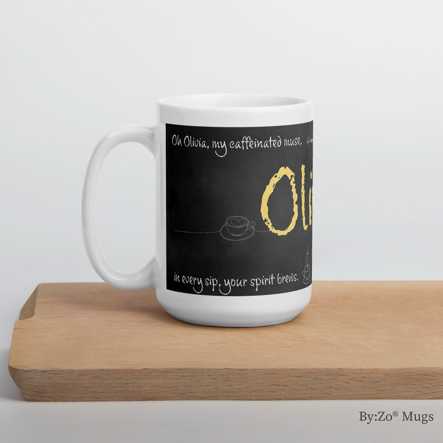 White glossy mug By:Zo