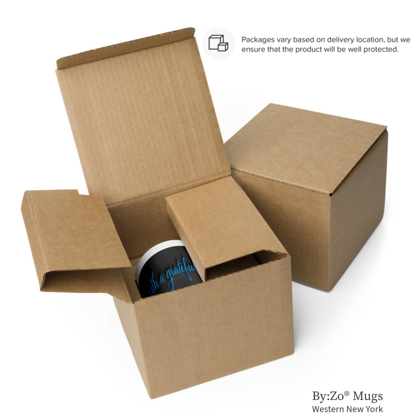 Funny Coffee Mug with Blackboard Effect - "Grateful Heart & Strong Coffee" - By:Zo