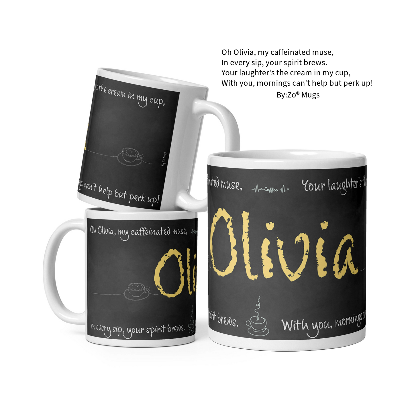 White glossy mug By:Zo