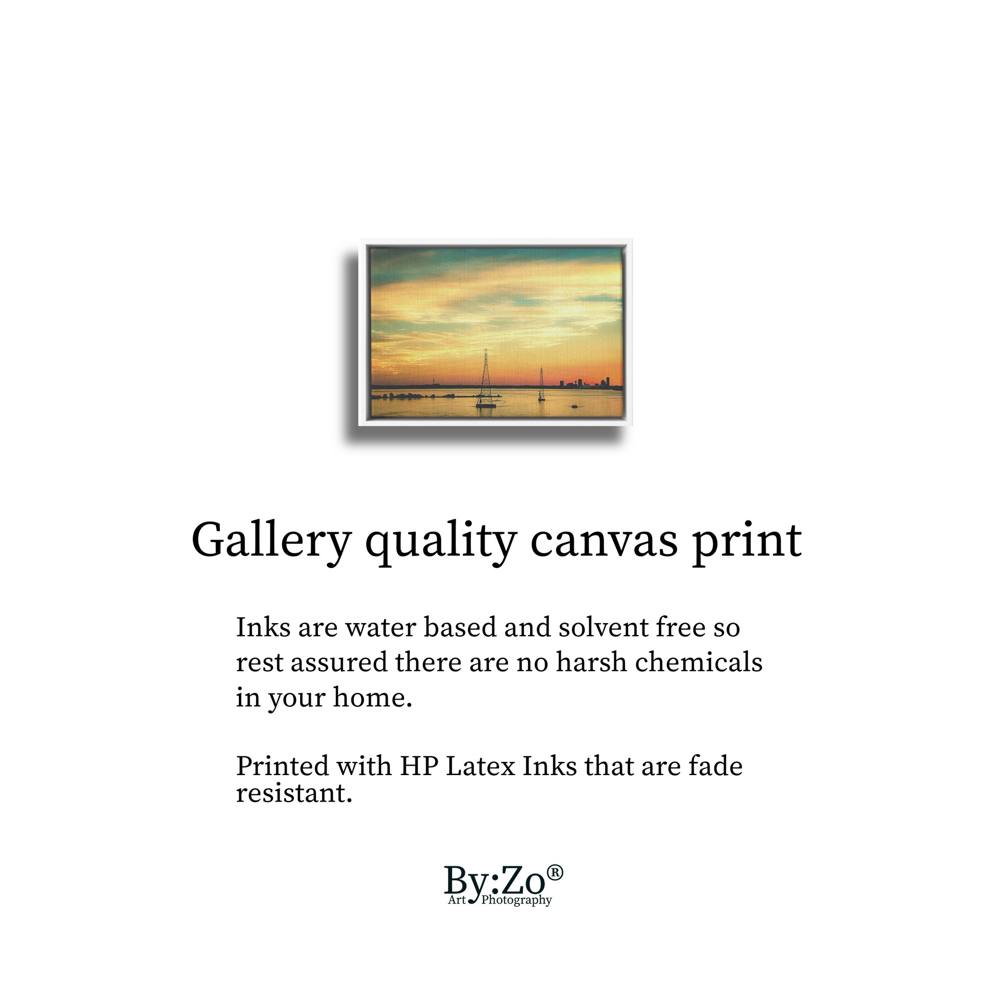 Floater Framed Canvas "August Farewell: A Painted Sky's Promise" by Maria Desnoyers teelaunch