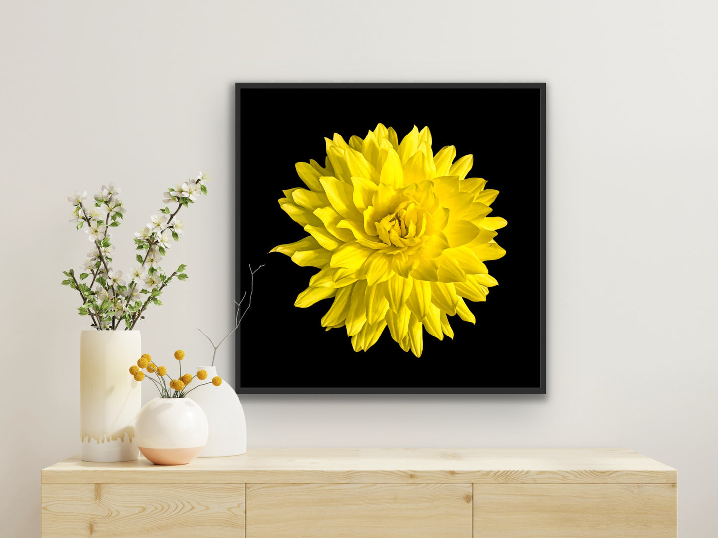 Dahlia In Black - Giclee Art Print - By:Zo