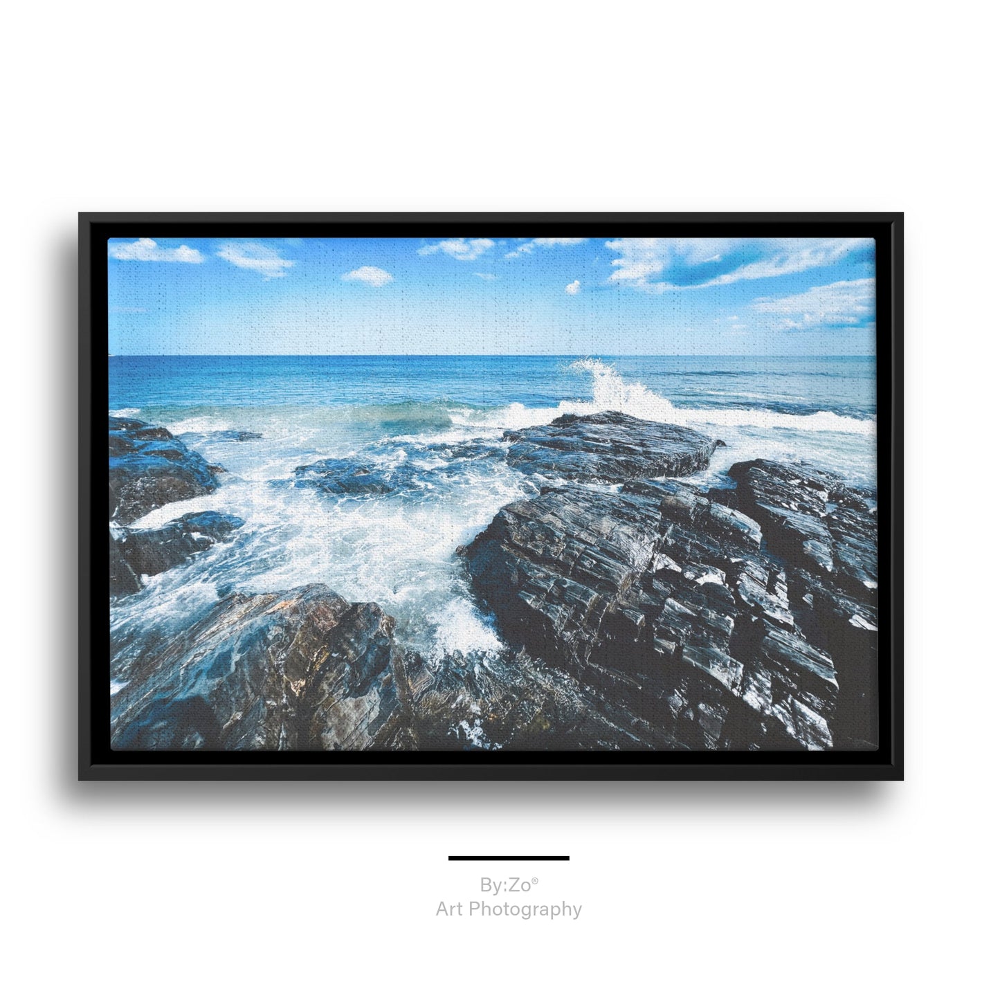 Floater Framed Canvas "Rugged Shoreline" Original Art Photography teelaunch