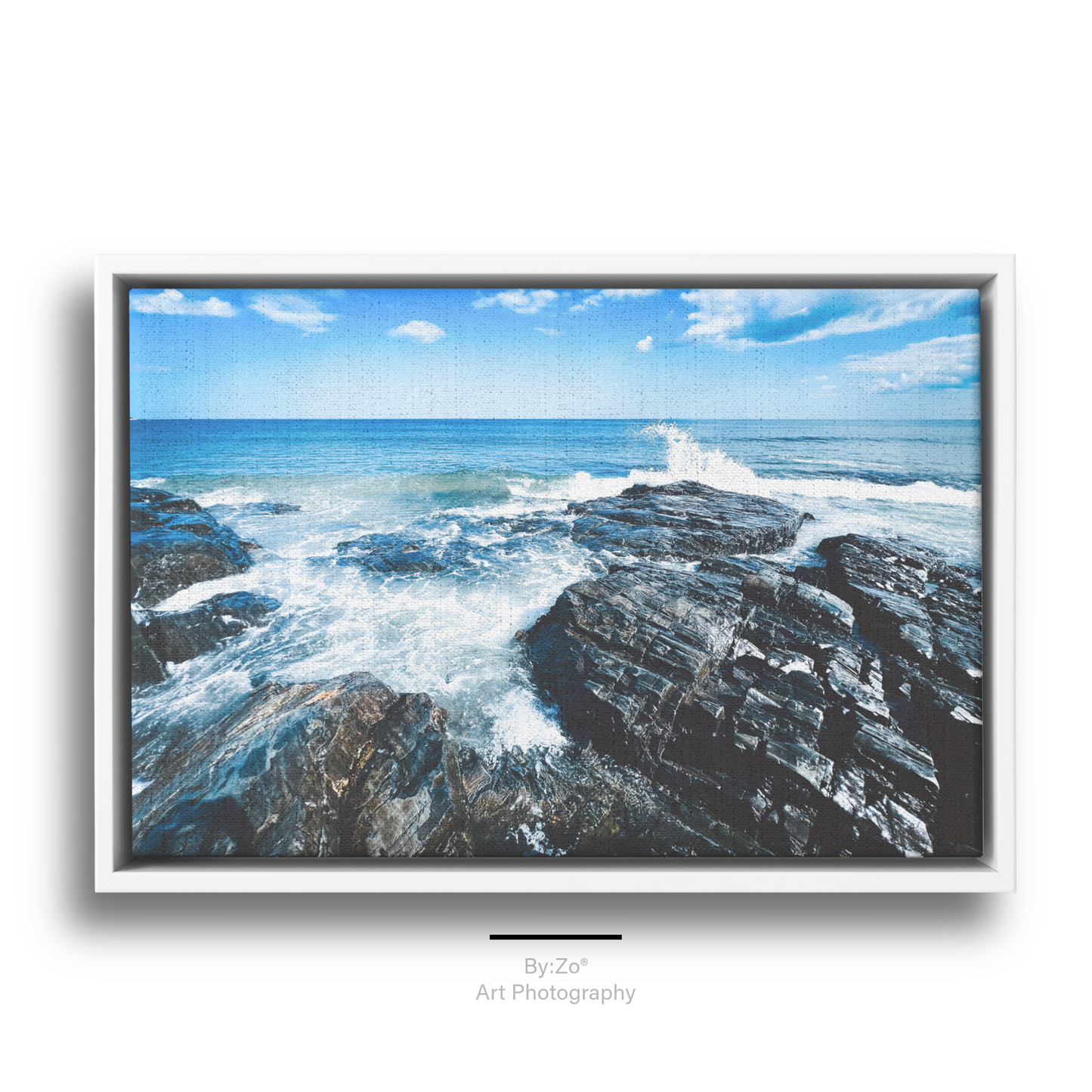 Floater Framed Canvas "Rugged Shoreline" Original Art Photography teelaunch