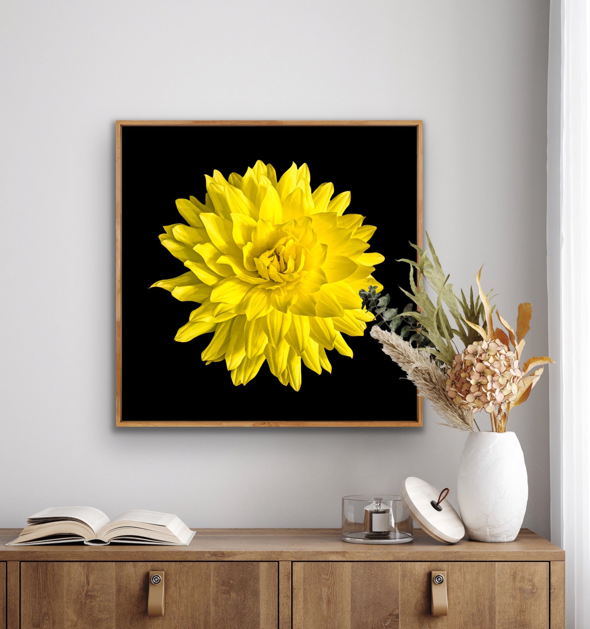 Dahlia In Black - Giclee Art Print - By:Zo
