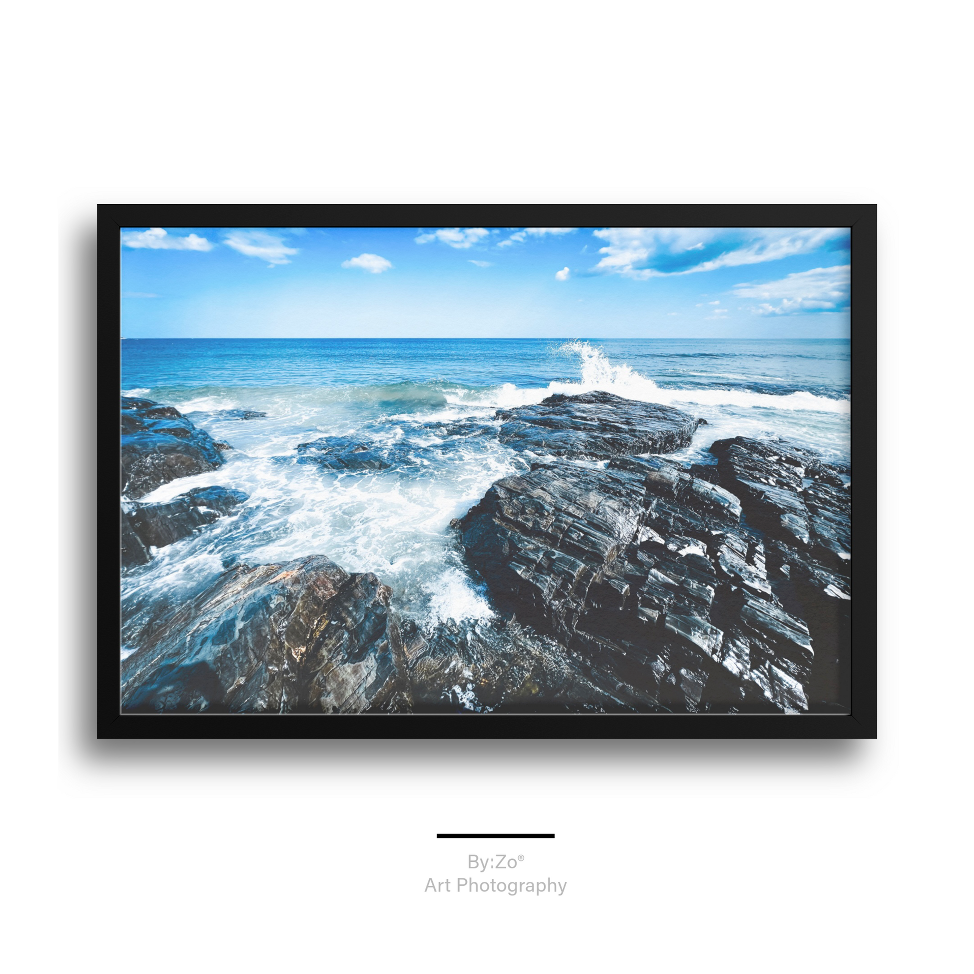 Framed Archival Semi-Gloss Paper, "Rugged Coastline" teelaunch