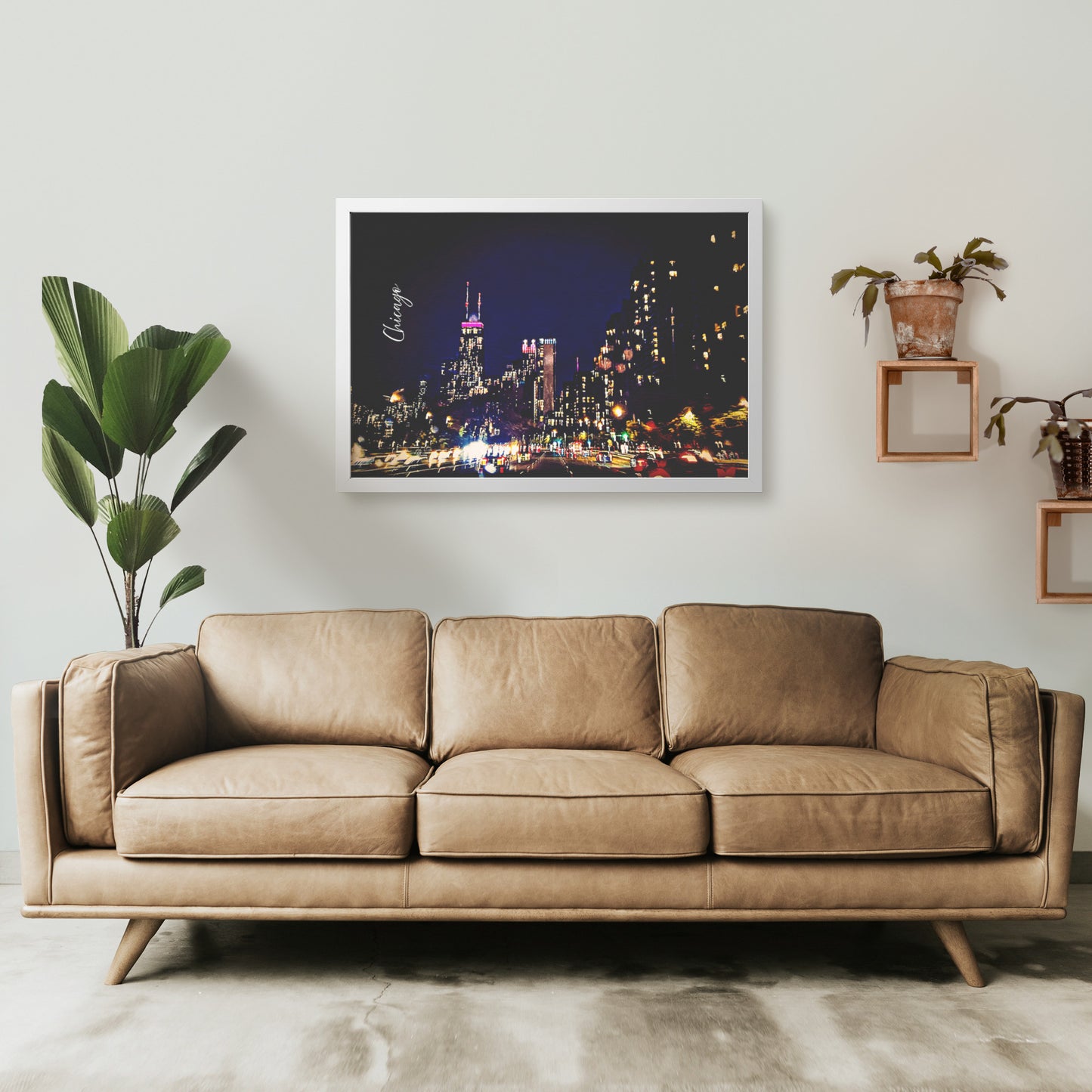 Framed Archival Semi-Gloss Paper, "Chicago at Night" Original Art Photography teelaunch