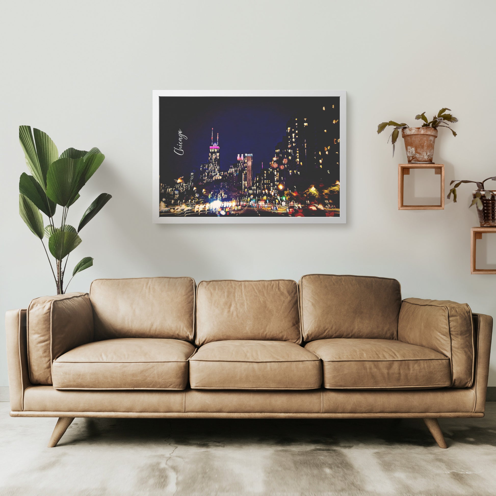 Framed Archival Semi-Gloss Paper, "Chicago at Night" Original Art Photography teelaunch