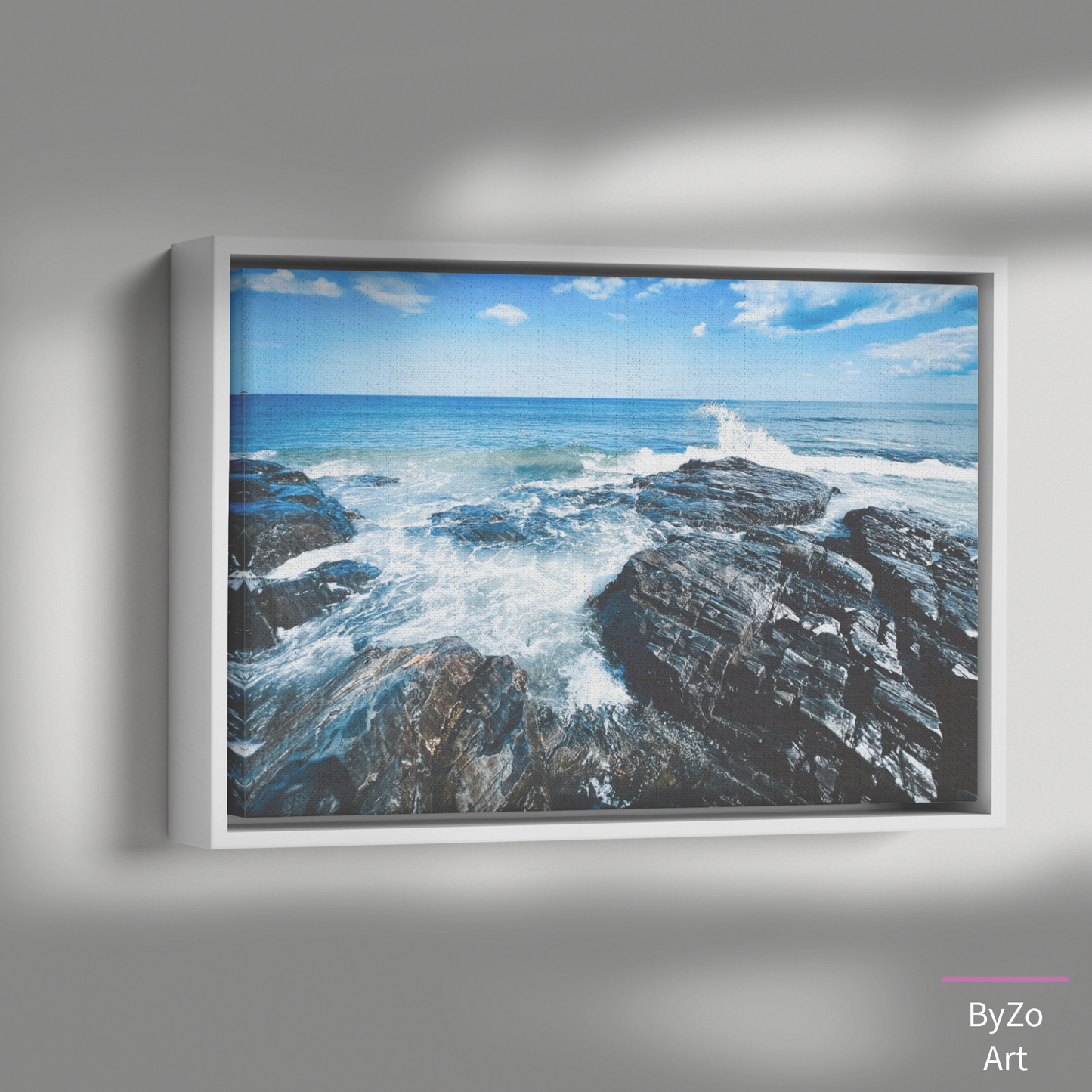 Floater Framed Canvas "Rugged Shoreline" Original Art Photography teelaunch