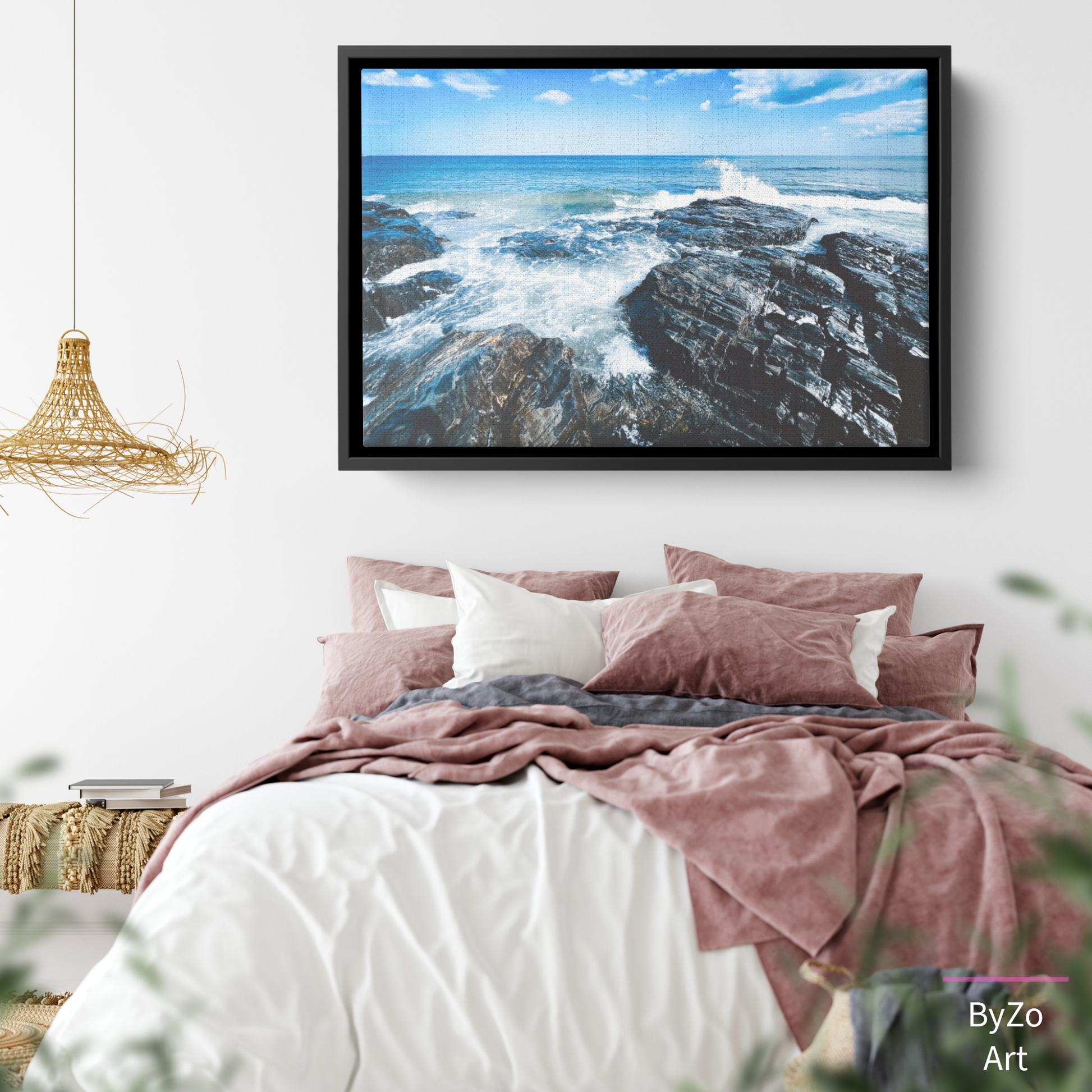 Floater Framed Canvas "Rugged Shoreline" Original Art Photography teelaunch
