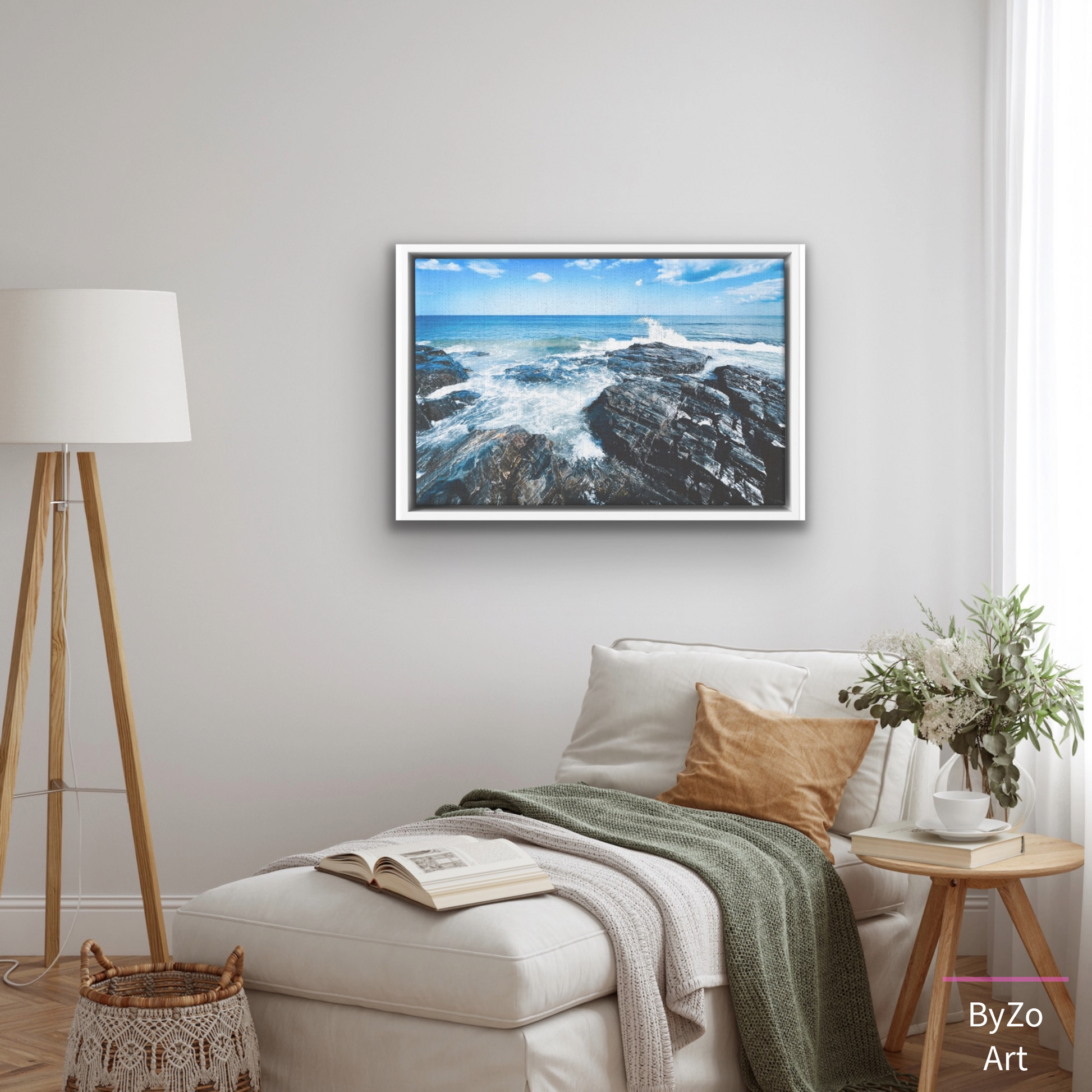 Floater Framed Canvas "Rugged Shoreline" Original Art Photography teelaunch