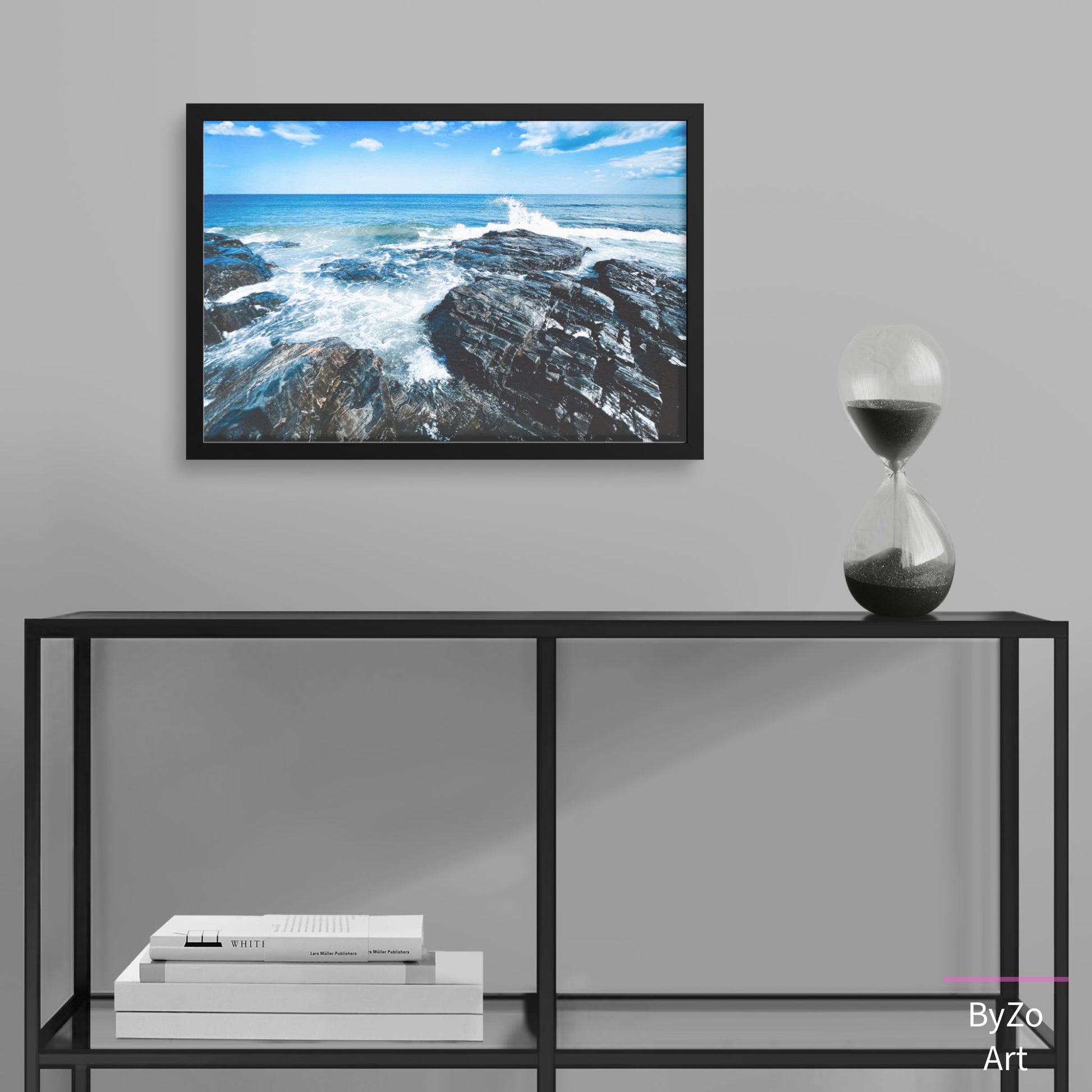 Framed Archival Semi-Gloss Paper, "Rugged Coastline" teelaunch