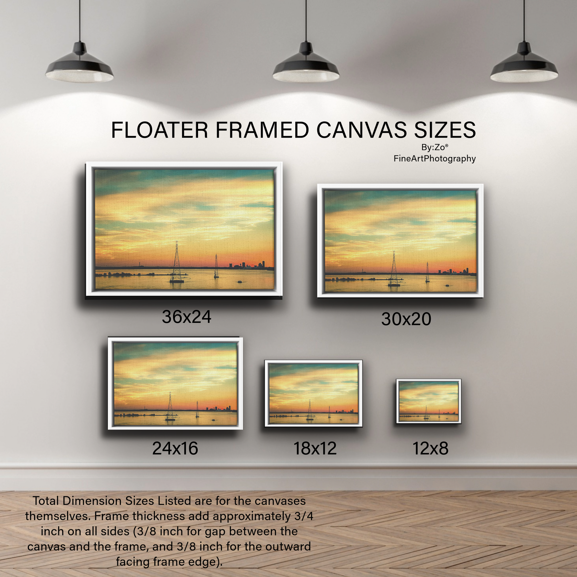 Floater Framed Canvas "August Farewell: A Painted Sky's Promise" by Maria Desnoyers teelaunch