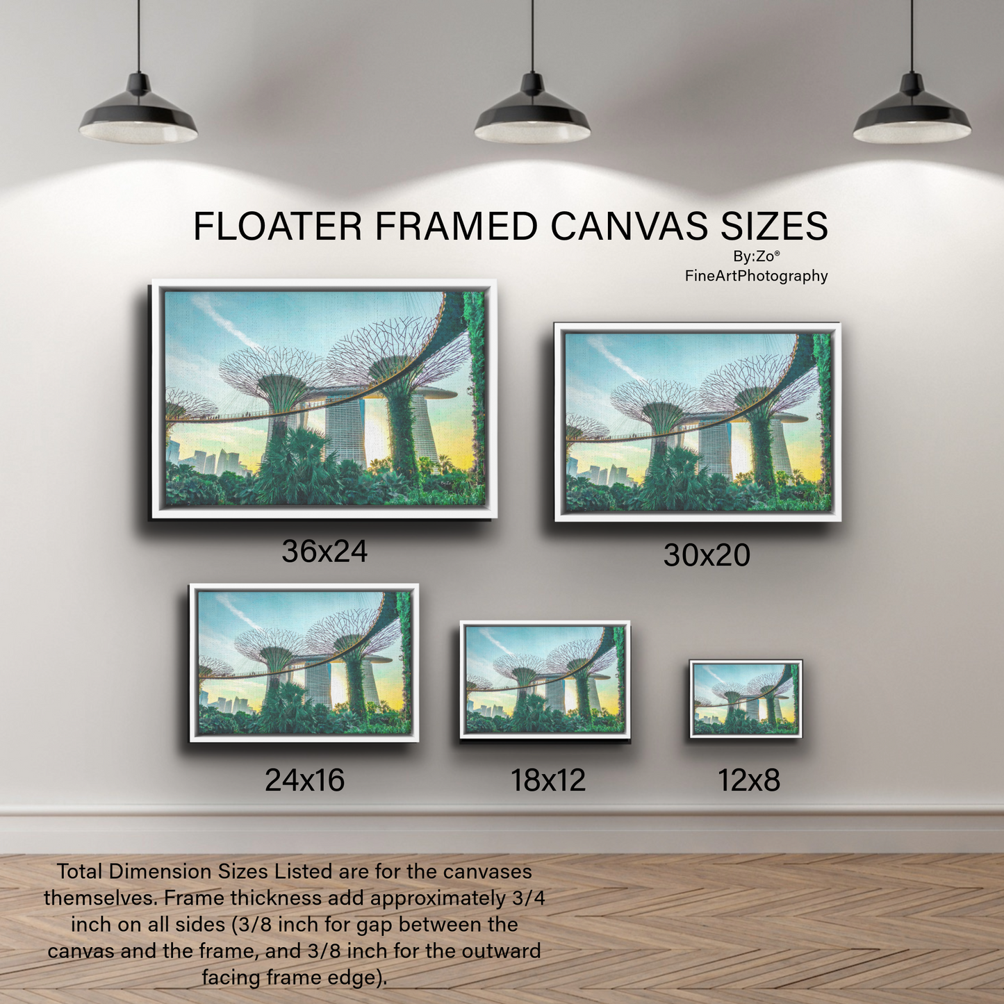 Floater Framed Canvas / Singapore Sunset at Gardens by the Bay/Original Fine Art Photography teelaunch By:Zo®