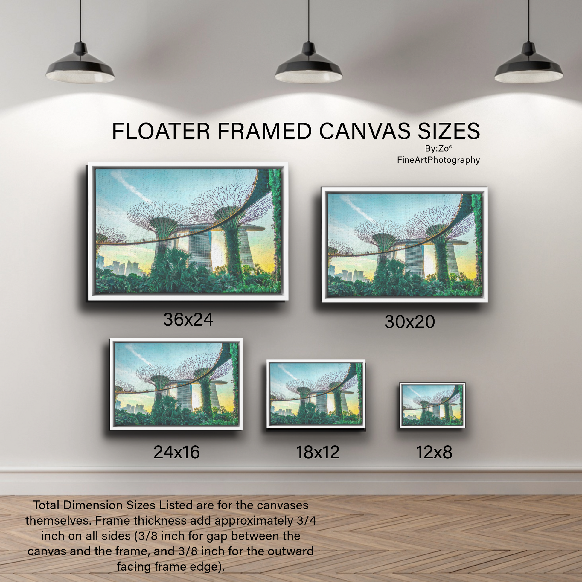 Floater Framed Canvas / Singapore Sunset at Gardens by the Bay/Original Fine Art Photography teelaunch By:Zo®