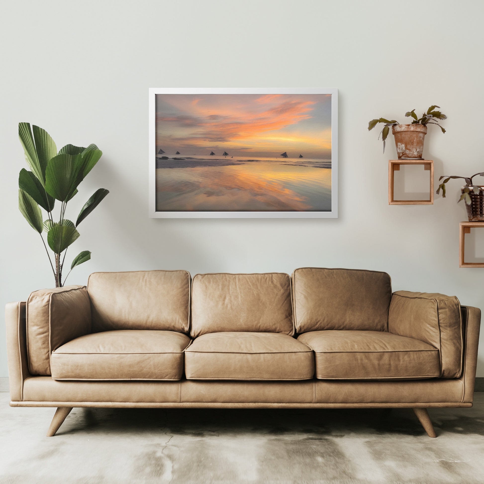 Framed Archival Semi-Gloss Paper / Original Sunset Sails, Boracay's Golden Hour Magic teelaunch