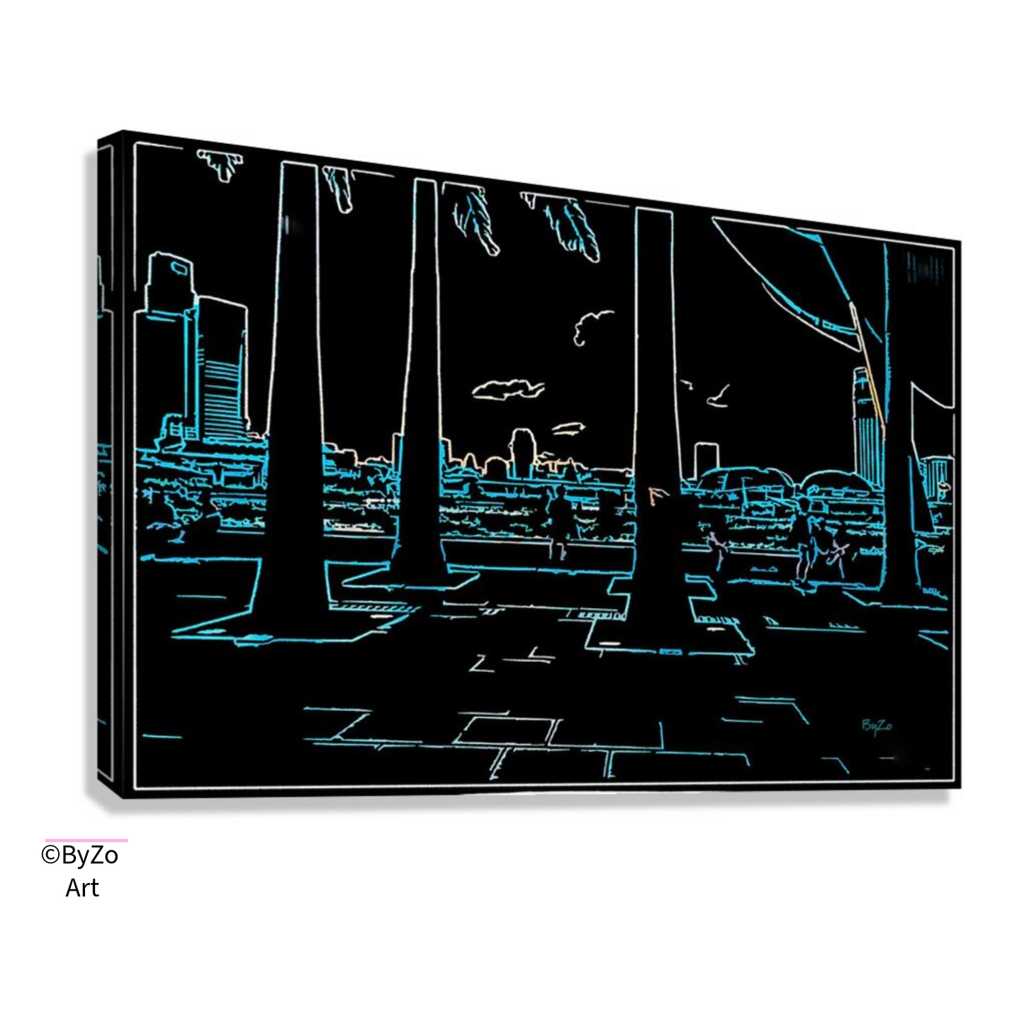 Sunset In Singapore - Original Photography And Digital Art  Giclee Canvas Print Pictorem.com for ByZo Art