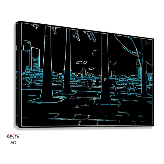 Sunset In Singapore - Original Photography And Digital Art  Giclee Canvas Print Pictorem.com for ByZo Art