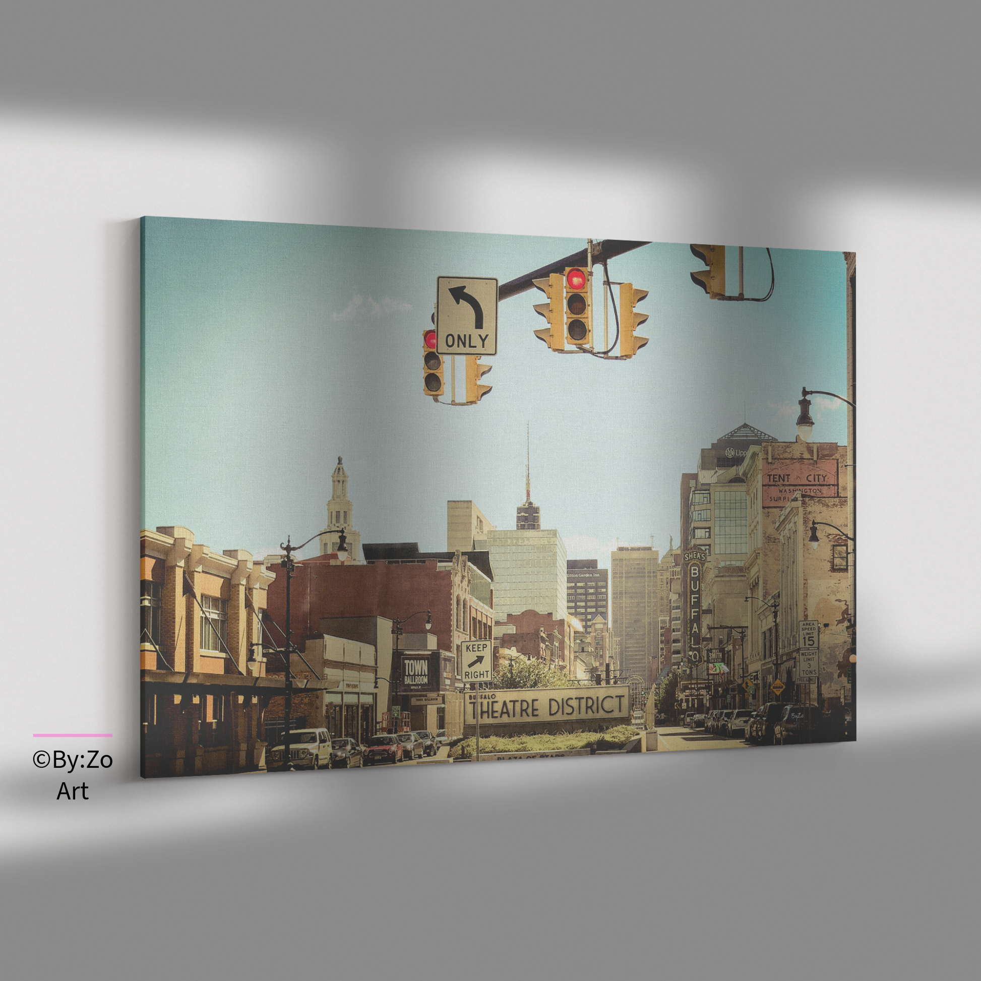 Wrapped Canvas "Theater District Buffalo NY" ByZo Art Photography teelaunch