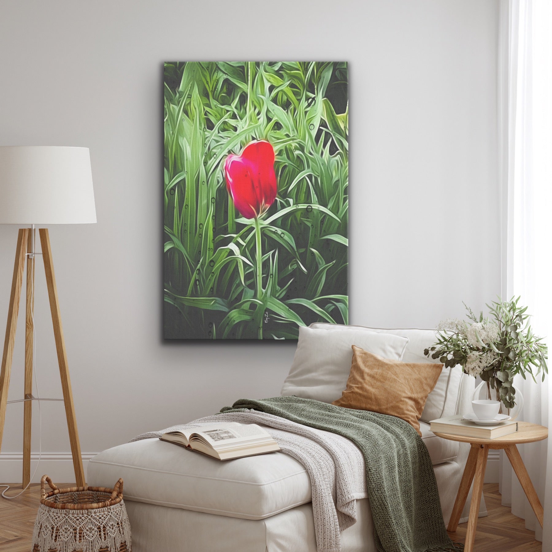 Wrapped Canvas Tulip and Rain Drops Original Photography/Digital Art teelaunch By:Zo®