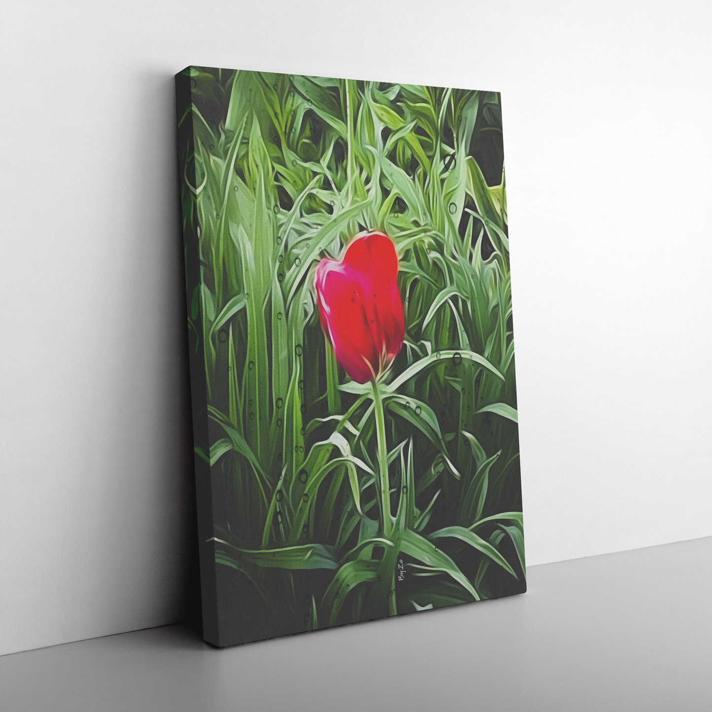 Wrapped Canvas Tulip and Rain Drops Original Photography/Digital Art teelaunch By:Zo®