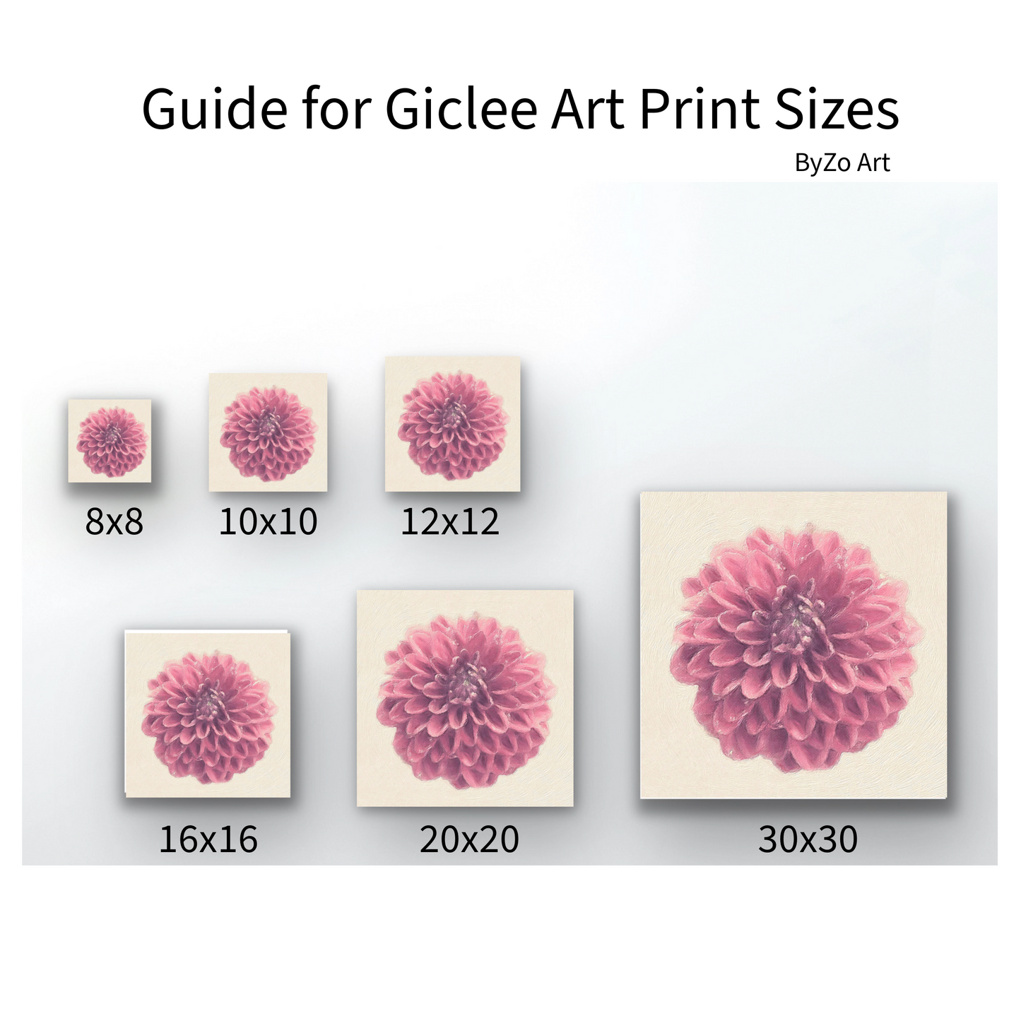 Guide for Giclee Art Print Sizes ByZo original art photography