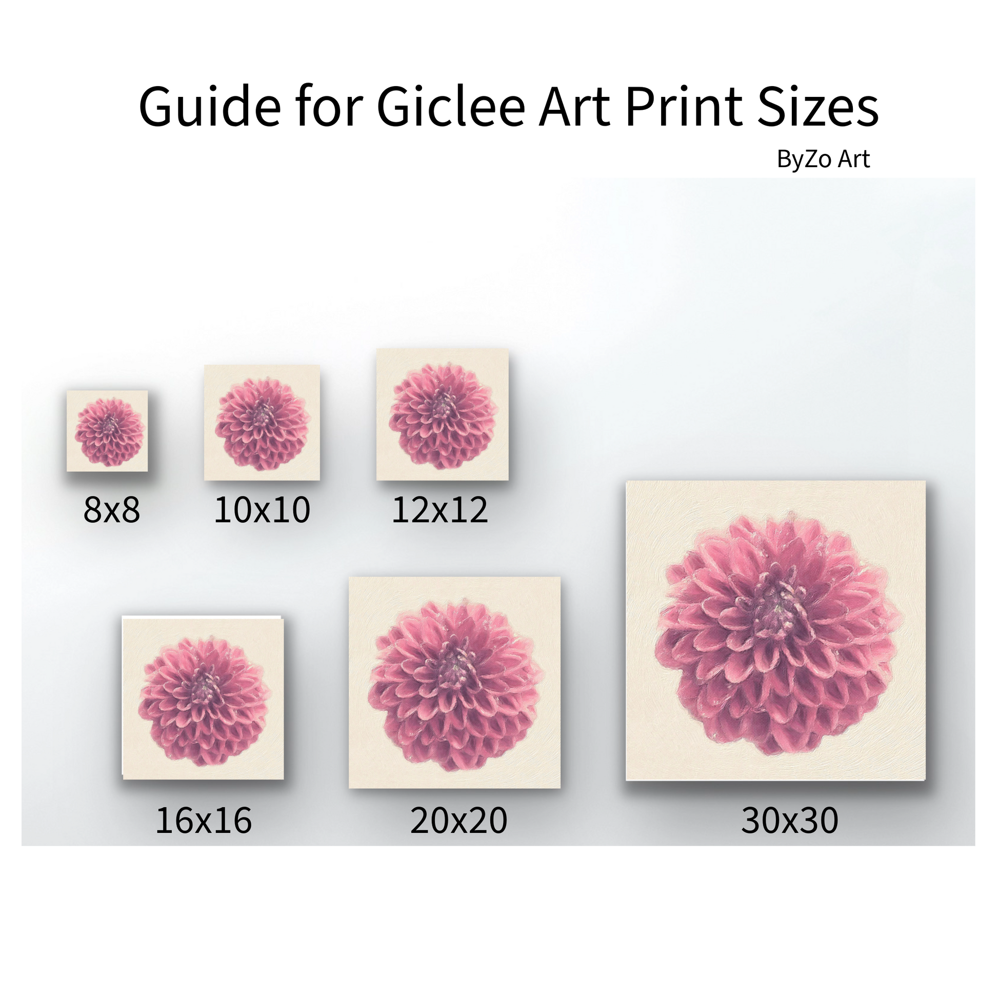 Guide for Giclee Art Print Sizes ByZo original art photography