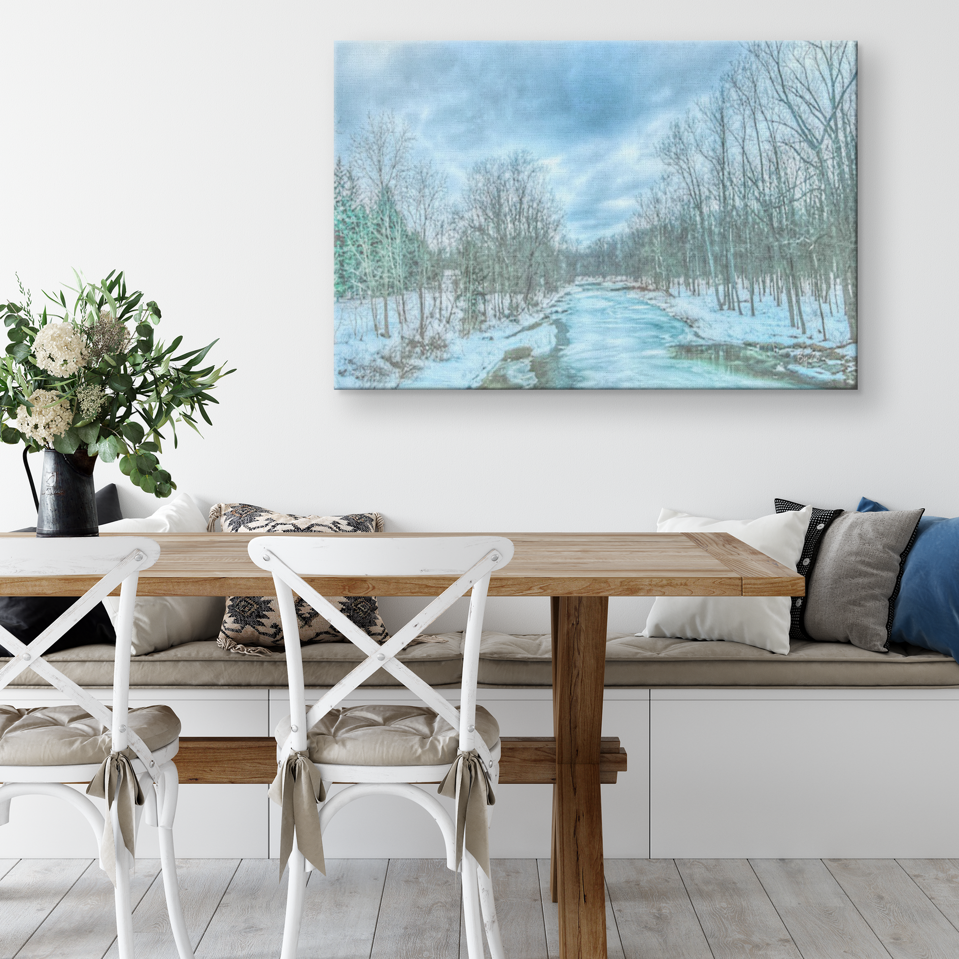 Wrapped Canvas, "Frozen Winter River" Original Fine Art Photography teelaunch