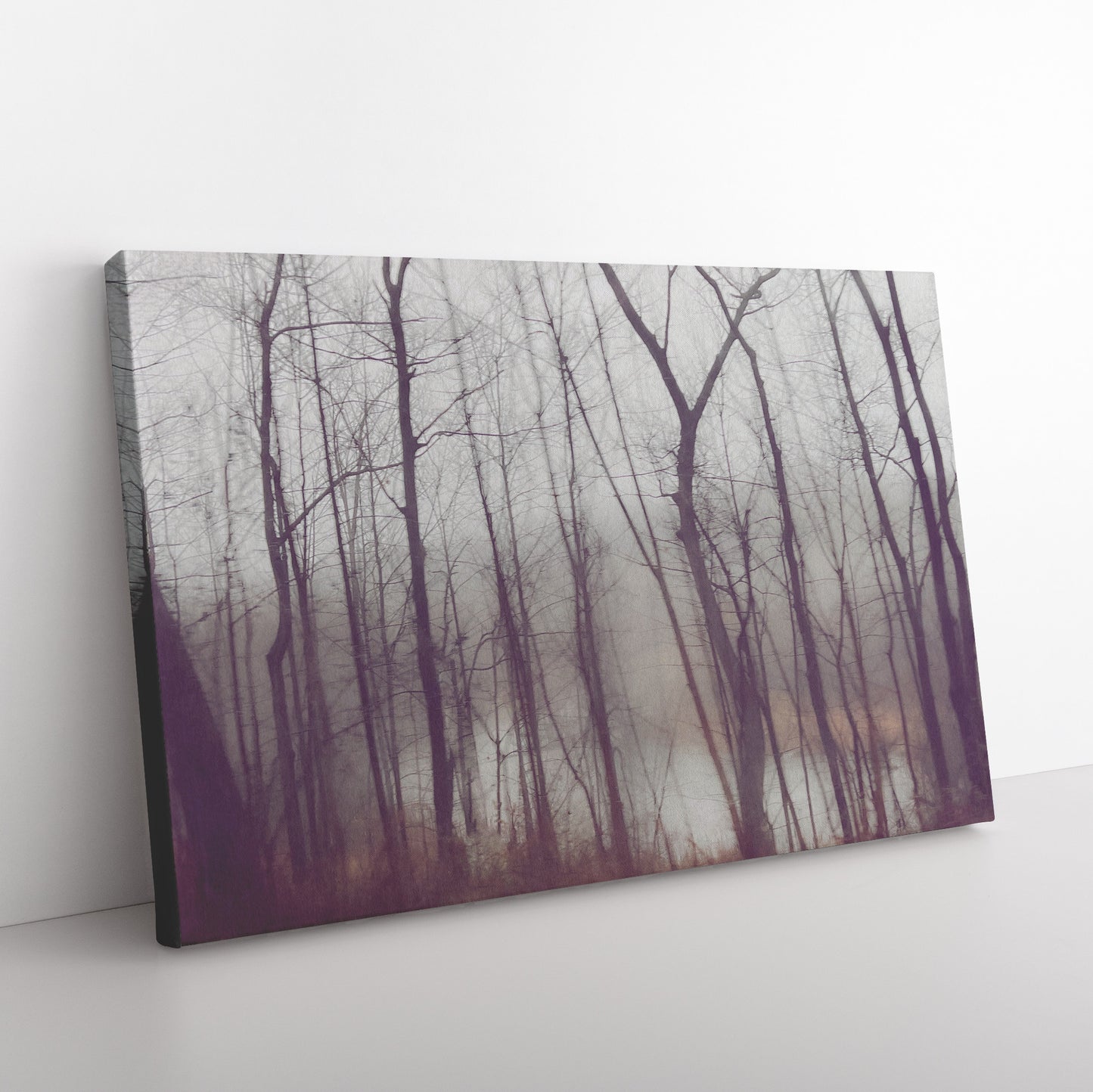 Wrapped Canvas Wall Art, "Frozen Stillness, Woods by the River" teelaunch