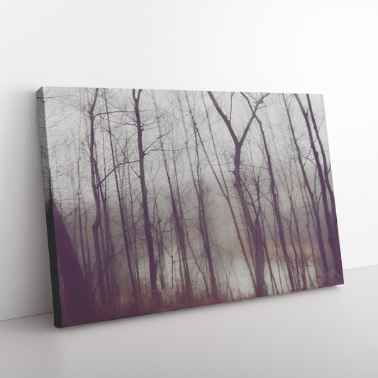 Wrapped Canvas Wall Art, "Frozen Stillness, Woods by the River" teelaunch