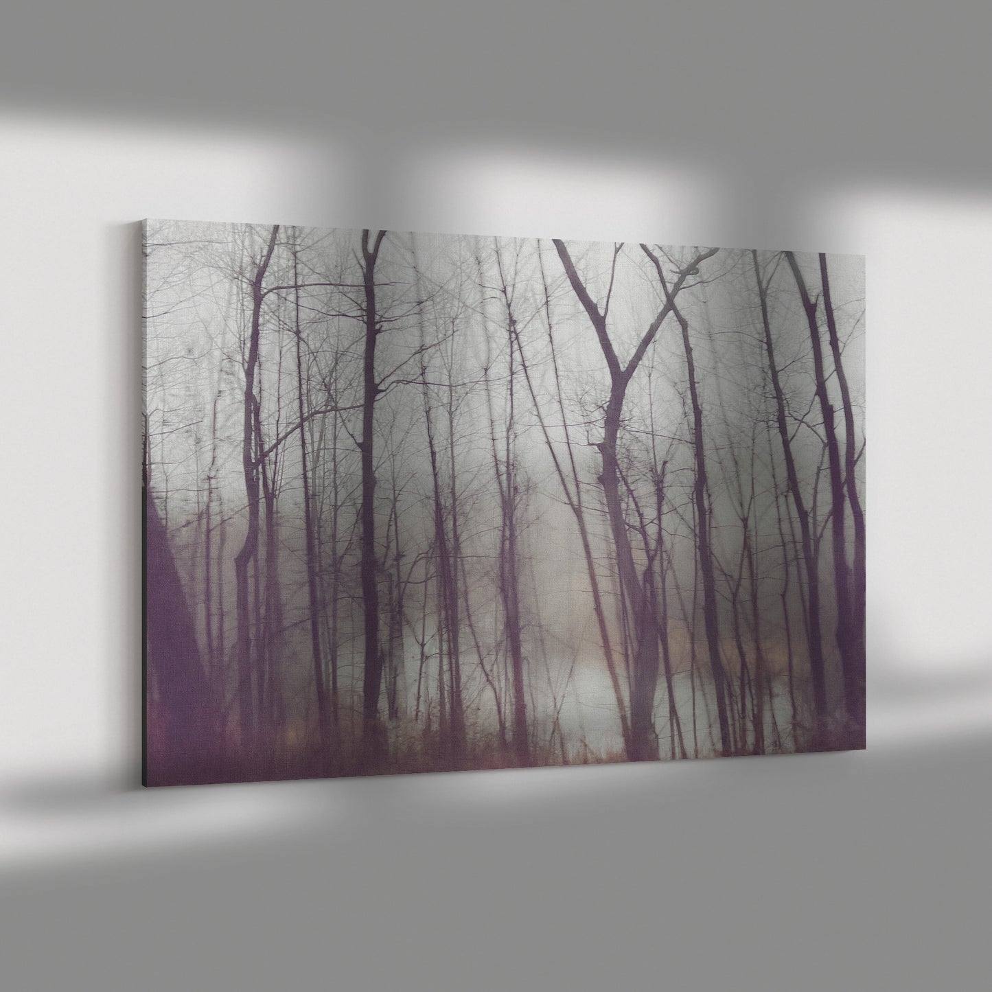 Wrapped Canvas Wall Art, "Frozen Stillness, Woods by the River" teelaunch