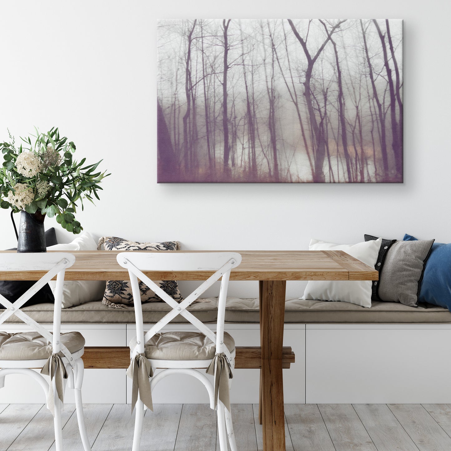 Wrapped Canvas Wall Art, "Frozen Stillness, Woods by the River" teelaunch