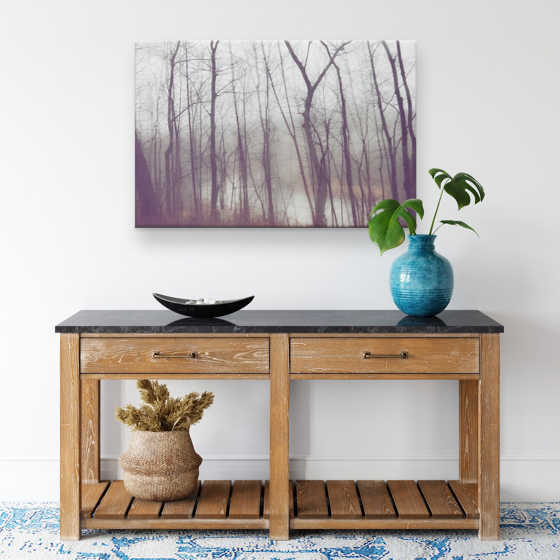 Wrapped Canvas Wall Art, "Frozen Stillness, Woods by the River" teelaunch