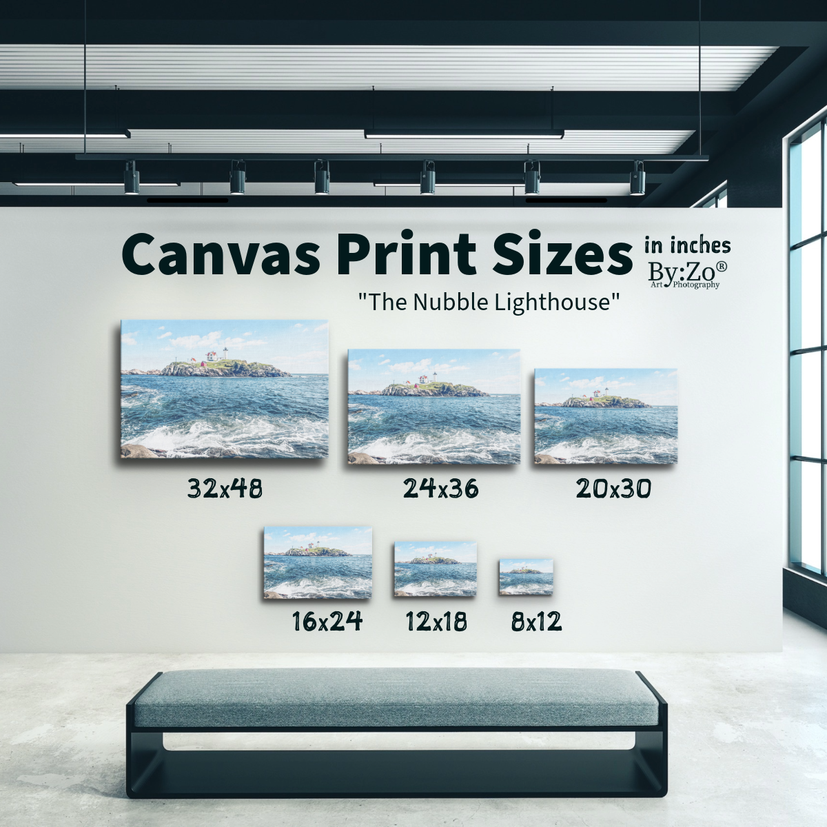 Wrapped Canvas, "The Nubble Lighthouse" Art Photography teelaunch By:Zo