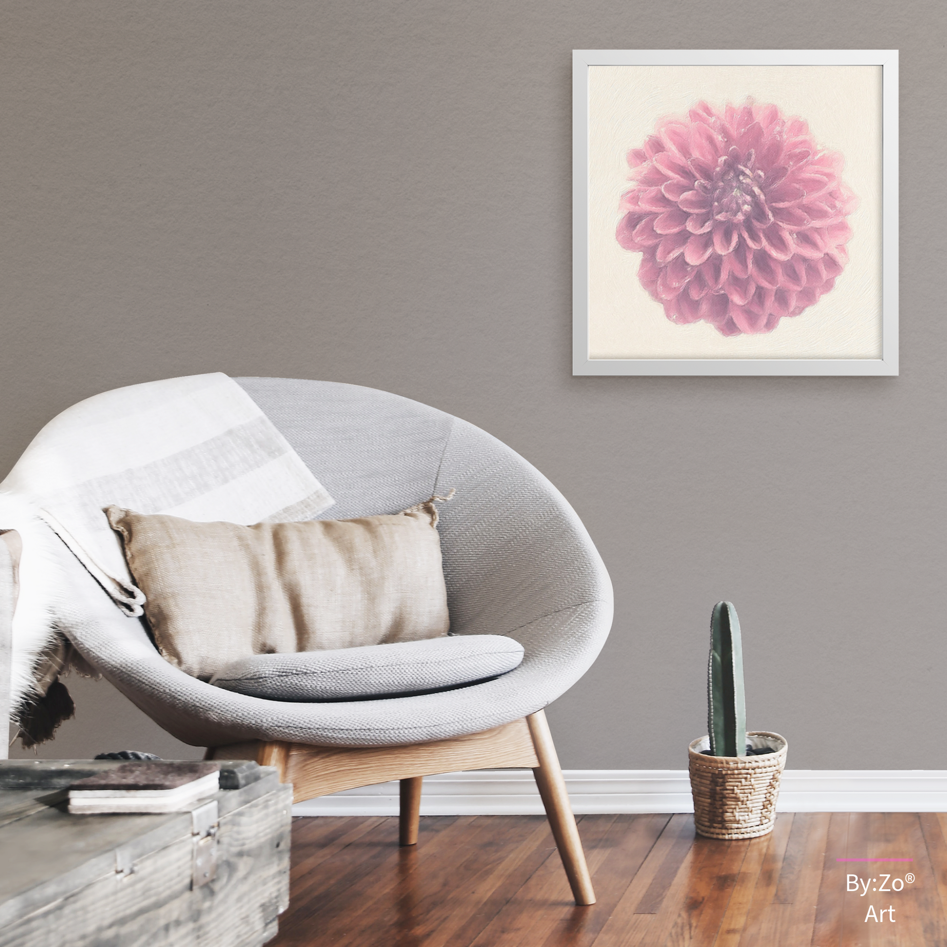 Framed Archival Semi Gloss Paper / Japanese Dahlia Original Art Photography teelaunch