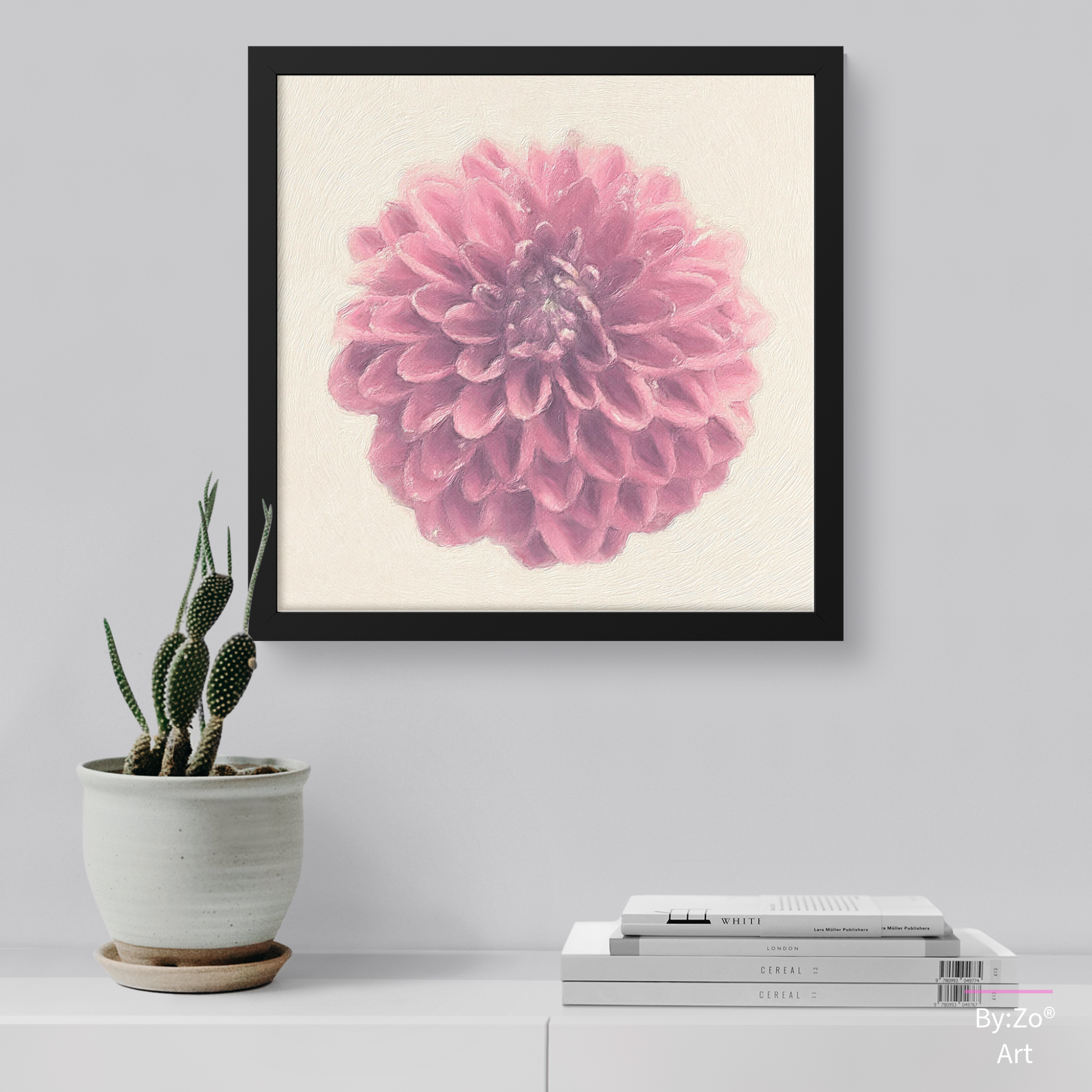 Framed Archival Semi Gloss Paper / Japanese Dahlia Original Art Photography teelaunch