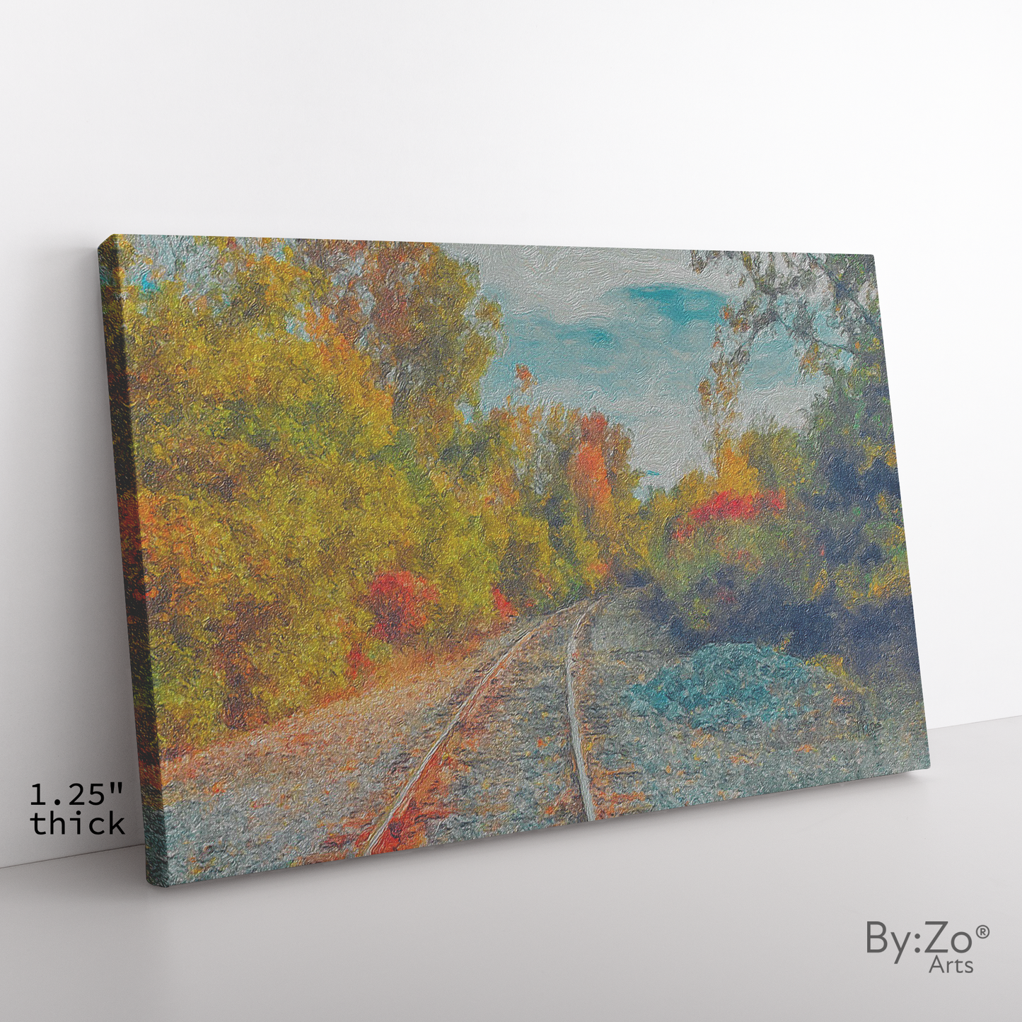 AUTUMN  RAILWAYS and SKIES By:Zo art - By:Zo