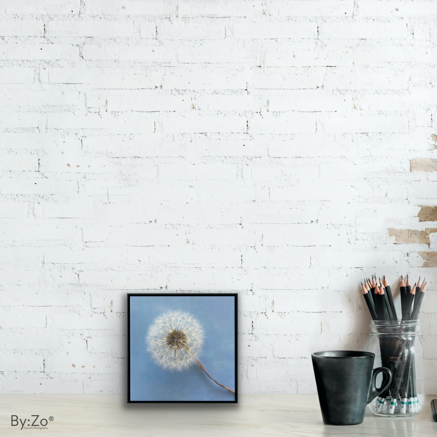 Wall Art Dandelion Make-a-Wish Make-Magic Original Art on Framed Canvas Floater Fine-Art Photography  By:Zo® - By:Zo